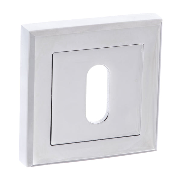 Atlantic STATUS Key Escutcheon on Square Rose - Polished Chrome - S2ESCKSPC - Choice Handles