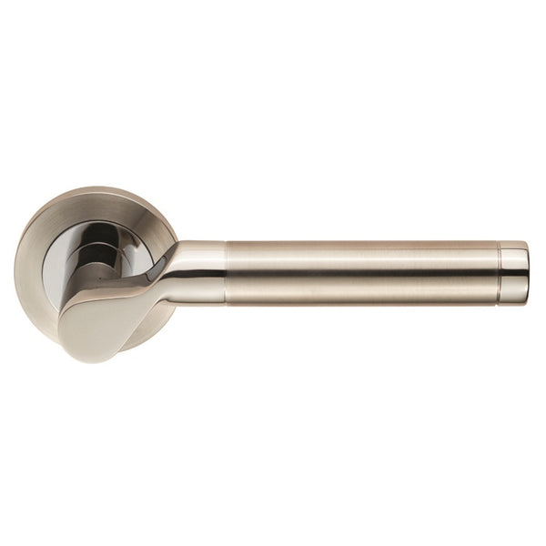 Eurospec - Steelworx SWL Lucerna Lever on Rose - Bright/Satin Stainless Steel - SWL1009DUO - Choice Handles