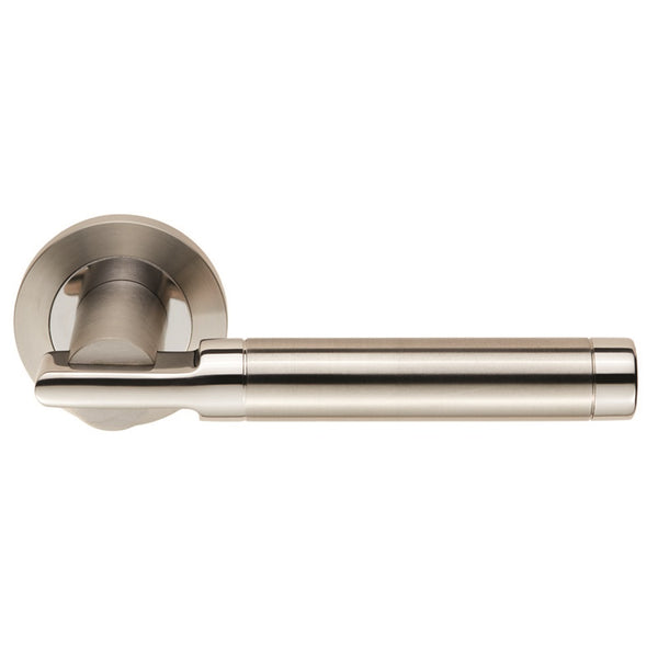 Eurospec - Steelworx SWL Berna Lever on Rose - Bright/Satin Stainless Steel - SWL1010DUO - Choice Handles