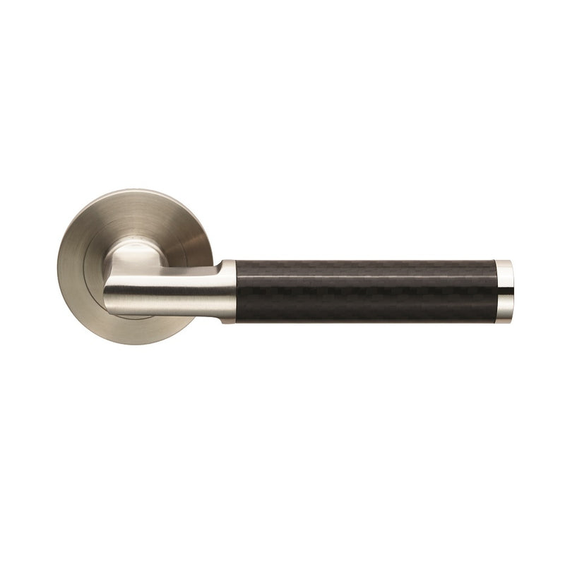 Eurospec - Carbon Fibre Lever on Threaded Rose - Satin Stainless Steel - SWL1118SSS - Choice Handles