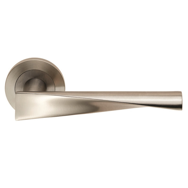 Eurospec - Steelworx SWL Brema Lever on Rose - Satin Stainless Steel - SWL1122SSS - Choice Handles