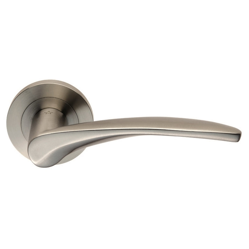 Eurospec - Steelworx SWL Tirolo Lever on Rose - Satin Stainless Steel - SWL1131SSS - Choice Handles