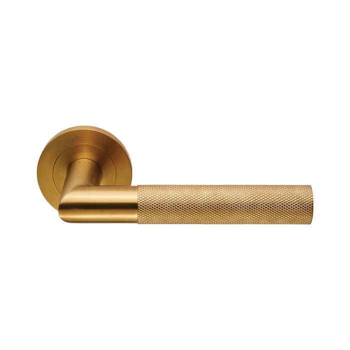 Eurospec - Steelworx Crown Knurled Lever - Satin PVD - SWL1169SPVD - Choice Handles