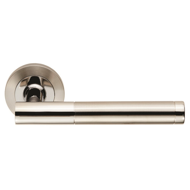 Eurospec - Steelworx SWL Philadelphia Lever on Rose - Bright/Satin Stainless Steel - SWL1194DUO - Choice Handles