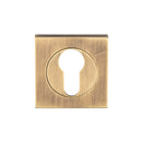 Serozzetta - Serozzetta Square Euro Profile Escutcheon - Antique Brass - SZM001SQAB - Choice Handles