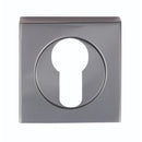 Serozzetta - Serozzetta Square Euro Profile Escutcheon - Black Nickel - SZM001SQBN - Choice Handles