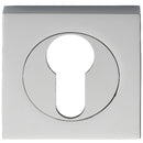 Serozzetta - Serozzetta Square Euro Profile Escutcheon - Polished Chrome - SZM001SQCP - Choice Handles
