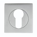 Serozzetta - Serozzetta Square Euro Profile Escutcheon - Satin Chrome - SZM001SQSC - Choice Handles