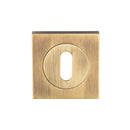 Serozzetta - Serozzetta Square Standard Lock Escutcheon  - Antique Brass - SZM003SQAB - Choice Handles