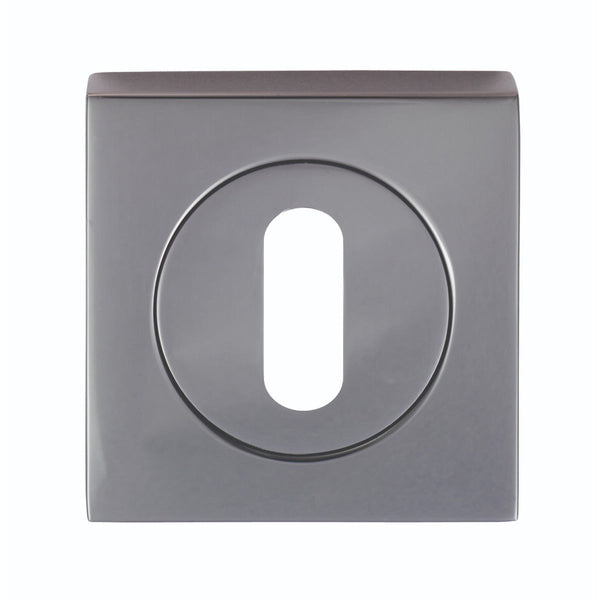 Serozzetta - Serozzetta Square Standard Lock Profile Escutcheon - Black Nickel - SZM003SQBN - Choice Handles