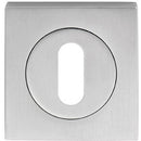 Serozzetta - Serozzetta Square Standard Lock Profile Escutcheon - Satin Chrome - SZM003SQSC - Choice Handles