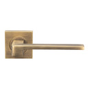 Serozzetta - Equi Lever on Square Rose - Antique Brass - SZM370AB - Choice Handles