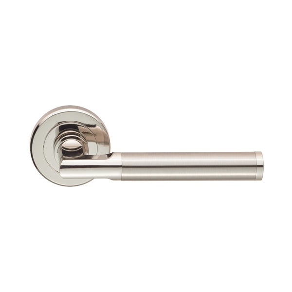 Serozzetta - Sessanta Lever on Rose - Polished Nickel / Satin Nickel - SZR060PNSN - Choice Handles
