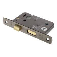 Atlantic Bathroom Lock [CE] 3"  76mm - Distressed Silver - ALKBATH3DS - Choice Handles