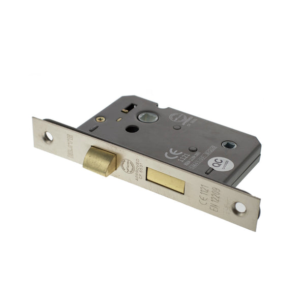 Atlantic Bathroom Lock [CE] 2.5" 63mm - Satin Nickel - ALKBATH25SN - Choice Handles