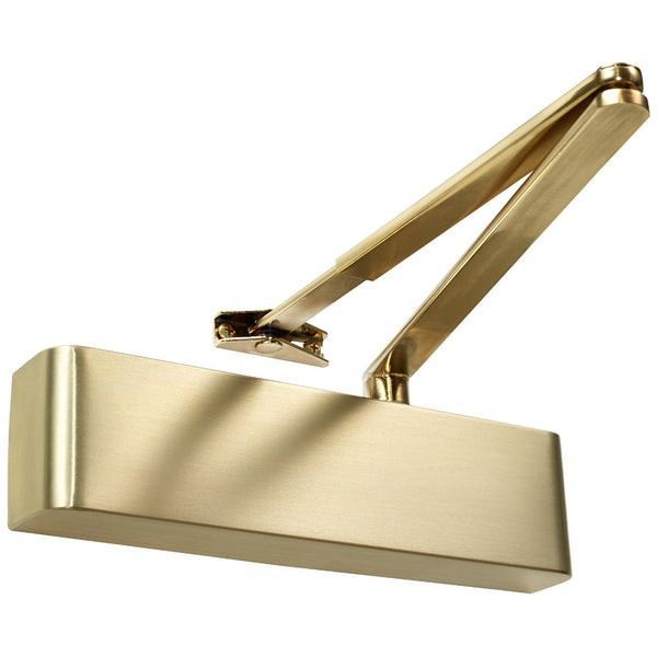 Rutland TS.9205BC.SRFB.SBSB - Overhead Door Closer With Back Check, Size EN 2-5  - Satin Brass - Choice Handles