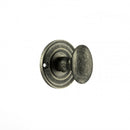 Atlantic Old English Solid Brass Oval WC Turn and Release - Distressed Silver - OEOWCDS - Choice Handles