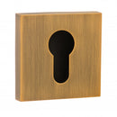 Atlantic Senza Pari Euro Escutcheon on Flush Square Rose - Weathered Antique Bronze - SPESCEWAB - Choice Handles
