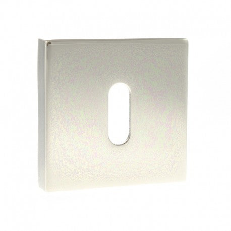 Atlantic Senza Pari Key Escutcheon on Flush Square Rose - Polished Nickel - SPESCKPN - Choice Handles