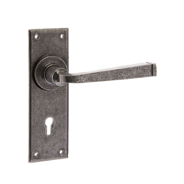 Frelan - Valley Forge Door Handles Lever Lock - Pewter Patina - VF101 - Choice Handles