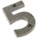 Jedo 75mm Forge Face Fix Numeral 5" - Pewter Patina - VF15-5 - Choice Handles