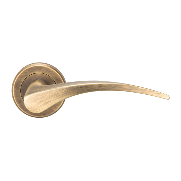 Serozzetta Olivier Lever On Concealed Fix Round Rose - Antique Brass - ZIN3112AB - Choice Handles