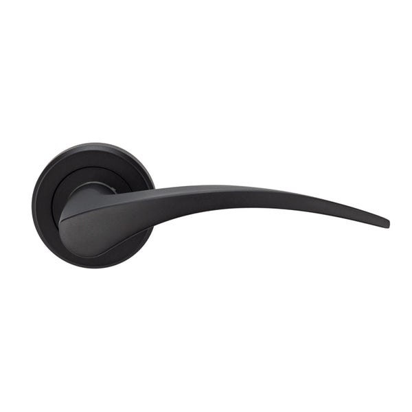 Serozzetta Olivier Lever On Concealed Fix Round Rose - Matt Black - ZIN3112MB - Choice Handles