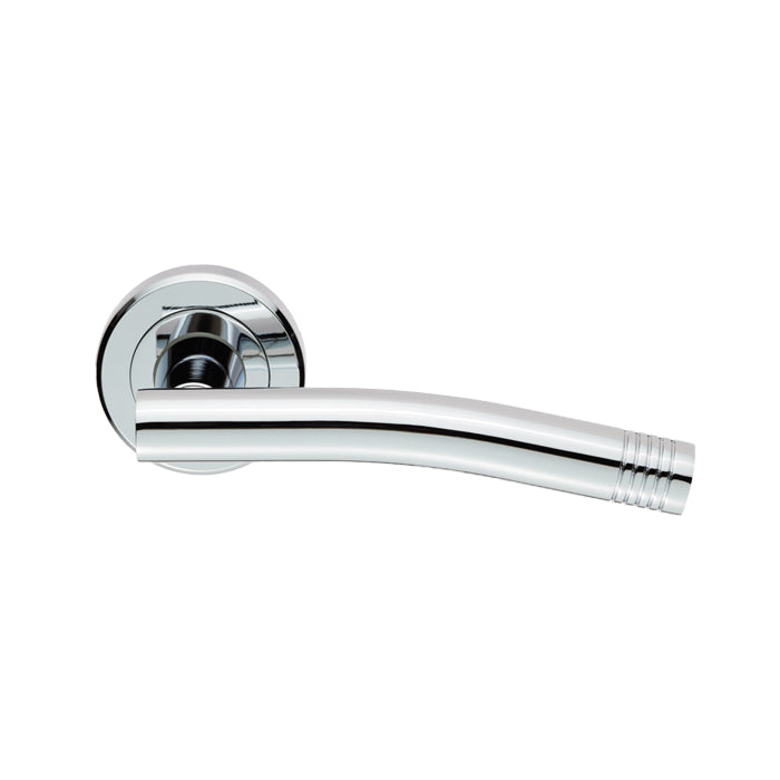 Serozzetta Carolina Lever On Round Rose Concealed Fix - Polished Chrome - ZIN3115PC - Choice Handles