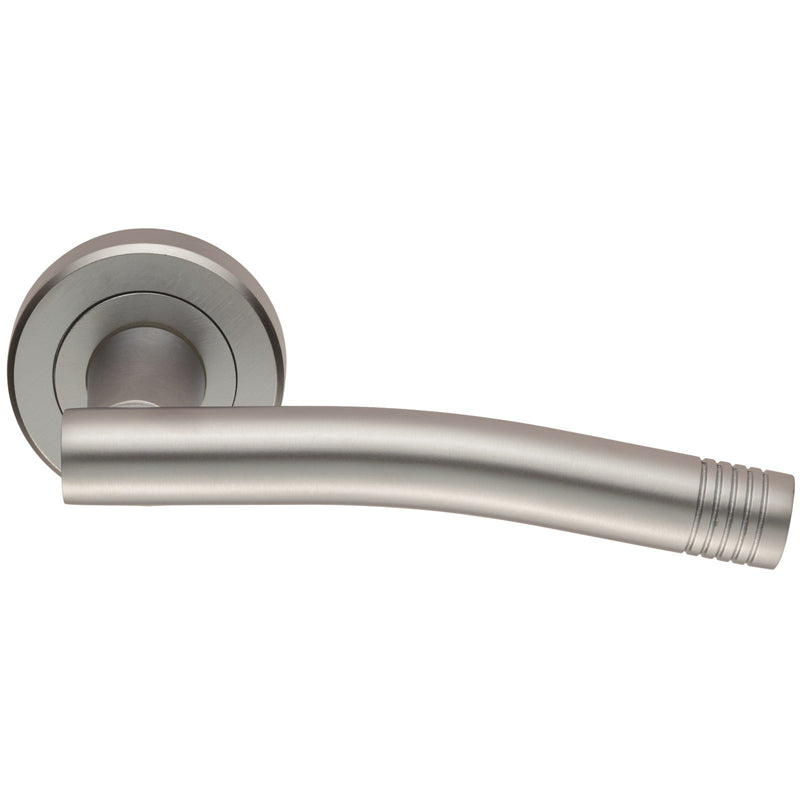 Serozzetta Carolina Lever On Round Rose Concealed Fix - Satin Chrome - ZIN3115SC - Choice Handles