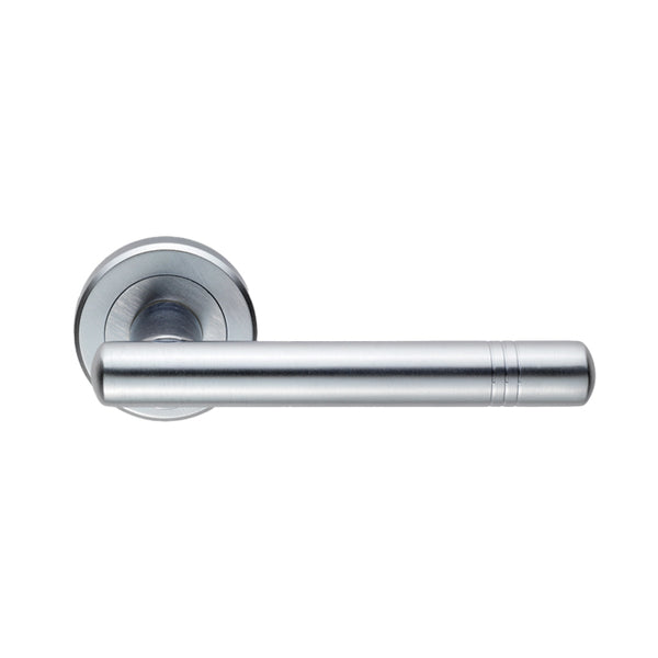 Serozzetta Atalaya Lever On Round Rose Concealed Fix - Satin Chrome - ZIN3116SC - Choice Handles