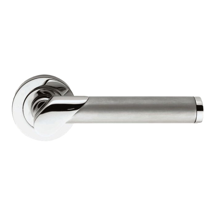 Serozzetta Irwin Lever On Round Rose Concealed Fix - (Dual Finish) - Polished Chrome/Satin Chrome - ZIN3139PC/SC - Choice Handles